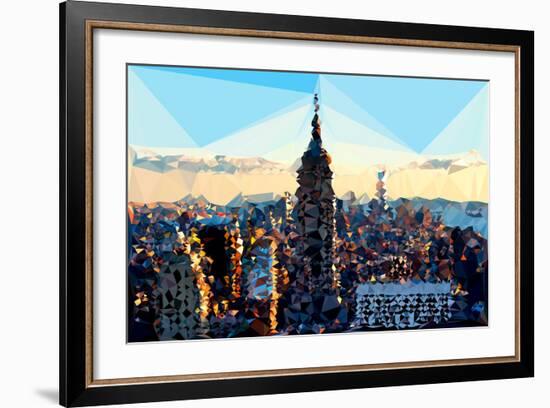 Low Poly New York Art - Skyline Sunset-Philippe Hugonnard-Framed Art Print