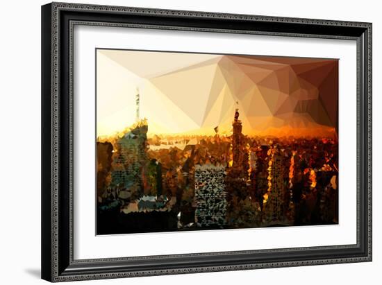 Low Poly New York Art - Skyline Sunset-Philippe Hugonnard-Framed Art Print