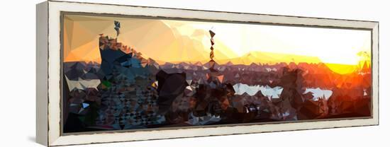 Low Poly New York Art - Skyscrapers at Sunset II-Philippe Hugonnard-Framed Stretched Canvas