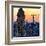 Low Poly New York Art - Skyscrapers Sunset II-Philippe Hugonnard-Framed Art Print