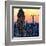 Low Poly New York Art - Skyscrapers Sunset II-Philippe Hugonnard-Framed Art Print