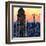 Low Poly New York Art - Skyscrapers Sunset II-Philippe Hugonnard-Framed Art Print