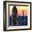 Low Poly New York Art - Skyscrapers Sunset II-Philippe Hugonnard-Framed Art Print