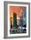 Low Poly New York Art - Skyscrapers Sunset-Philippe Hugonnard-Framed Art Print