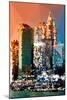 Low Poly New York Art - Skyscrapers Sunset-Philippe Hugonnard-Mounted Art Print