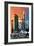 Low Poly New York Art - Skyscrapers Sunset-Philippe Hugonnard-Framed Art Print