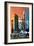 Low Poly New York Art - Skyscrapers Sunset-Philippe Hugonnard-Framed Art Print