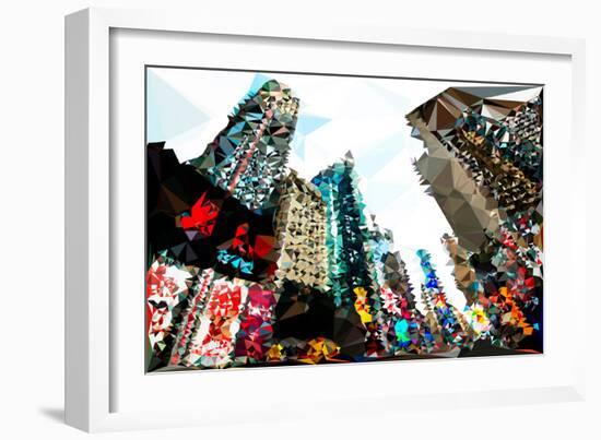 Low Poly New York Art - Skyscrapers Times Square-Philippe Hugonnard-Framed Art Print