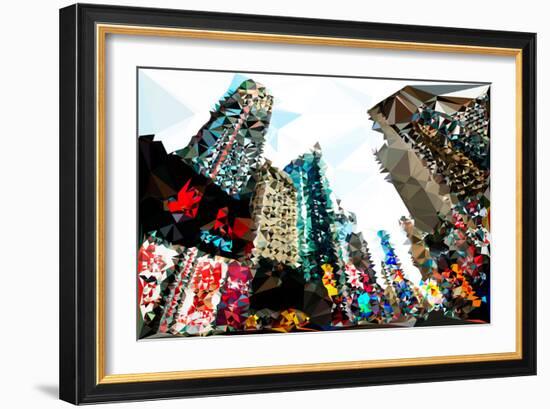 Low Poly New York Art - Skyscrapers Times Square-Philippe Hugonnard-Framed Art Print