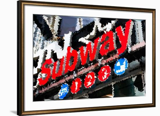 Low Poly New York Art - Subway Sign-Philippe Hugonnard-Framed Art Print