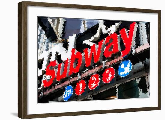 Low Poly New York Art - Subway Sign-Philippe Hugonnard-Framed Art Print