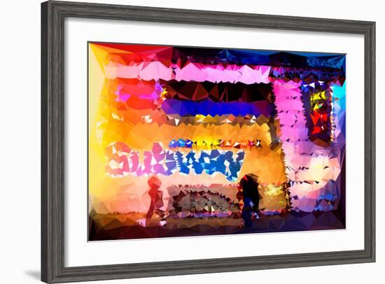 Low Poly New York Art - Subway Times Square-Philippe Hugonnard-Framed Art Print