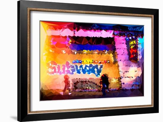 Low Poly New York Art - Subway Times Square-Philippe Hugonnard-Framed Art Print