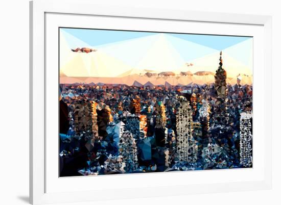 Low Poly New York Art - Sunset Manhattan-Philippe Hugonnard-Framed Art Print