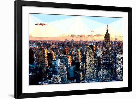 Low Poly New York Art - Sunset Manhattan-Philippe Hugonnard-Framed Art Print