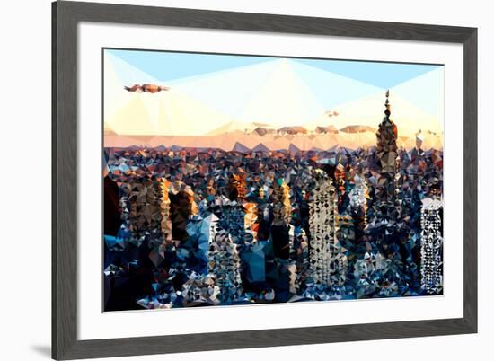 Low Poly New York Art - Sunset Manhattan-Philippe Hugonnard-Framed Art Print