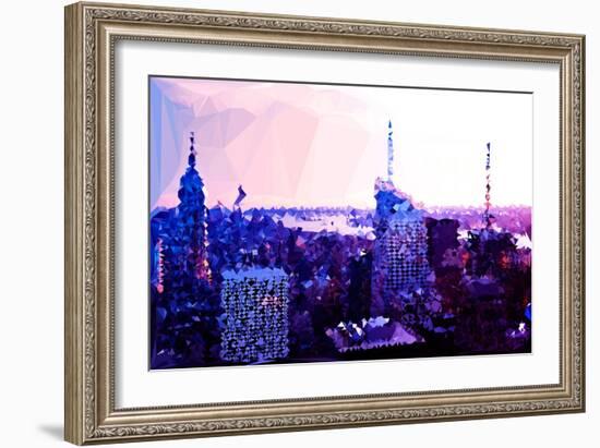 Low Poly New York Art - Sunset Purple-Philippe Hugonnard-Framed Art Print