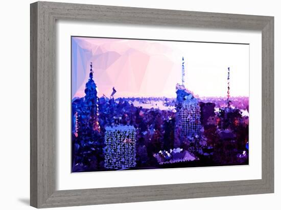 Low Poly New York Art - Sunset Purple-Philippe Hugonnard-Framed Art Print