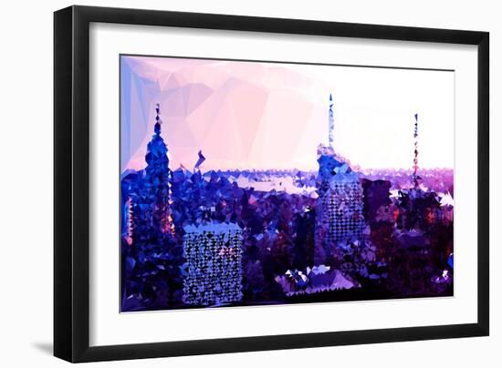 Low Poly New York Art - Sunset Purple-Philippe Hugonnard-Framed Art Print