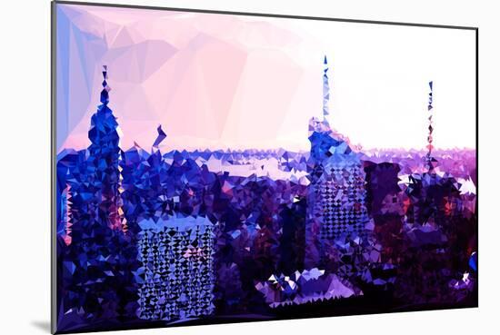 Low Poly New York Art - Sunset Purple-Philippe Hugonnard-Mounted Art Print