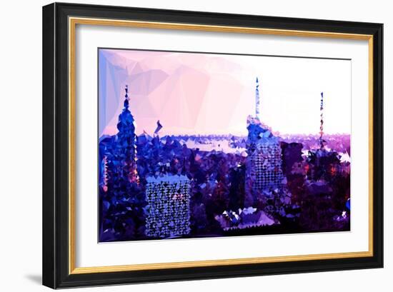 Low Poly New York Art - Sunset Purple-Philippe Hugonnard-Framed Art Print