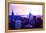 Low Poly New York Art - Sunset Purple-Philippe Hugonnard-Framed Stretched Canvas