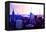 Low Poly New York Art - Sunset Purple-Philippe Hugonnard-Framed Stretched Canvas