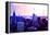 Low Poly New York Art - Sunset Purple-Philippe Hugonnard-Framed Stretched Canvas