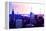 Low Poly New York Art - Sunset Purple-Philippe Hugonnard-Framed Stretched Canvas