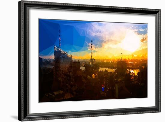 Low Poly New York Art - Sunset View-Philippe Hugonnard-Framed Art Print