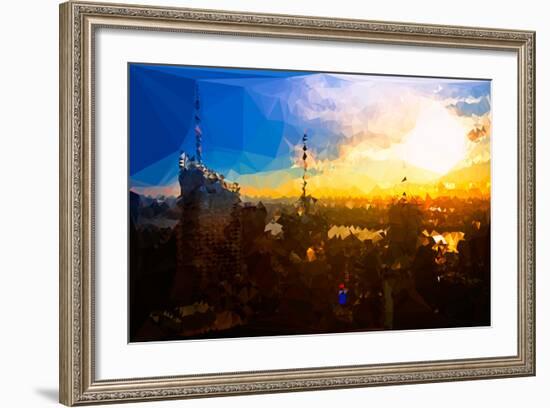 Low Poly New York Art - Sunset View-Philippe Hugonnard-Framed Art Print