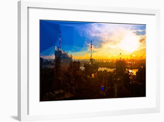 Low Poly New York Art - Sunset View-Philippe Hugonnard-Framed Art Print