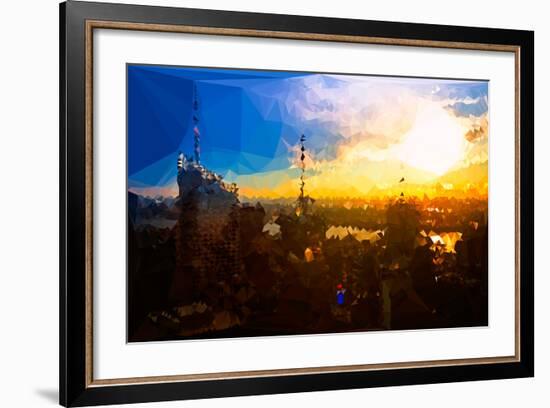 Low Poly New York Art - Sunset View-Philippe Hugonnard-Framed Art Print