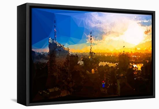 Low Poly New York Art - Sunset View-Philippe Hugonnard-Framed Stretched Canvas