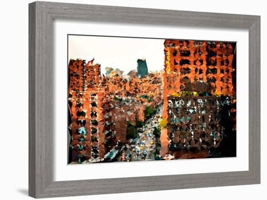 Low Poly New York Art - Sunset-Philippe Hugonnard-Framed Art Print