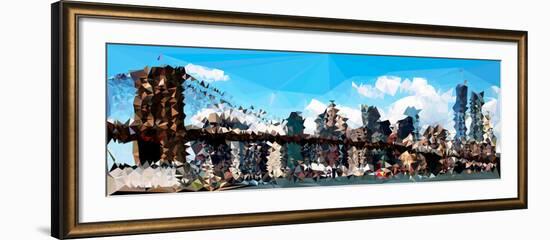 Low Poly New York Art - The Brooklyn Bridge-Philippe Hugonnard-Framed Art Print