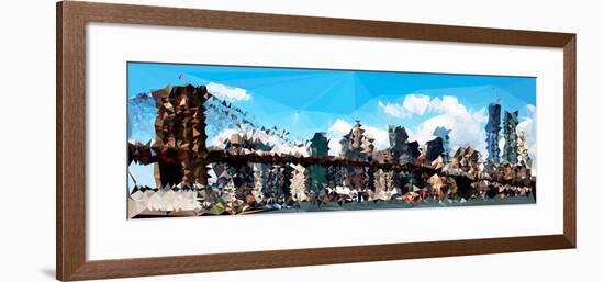 Low Poly New York Art - The Brooklyn Bridge-Philippe Hugonnard-Framed Art Print