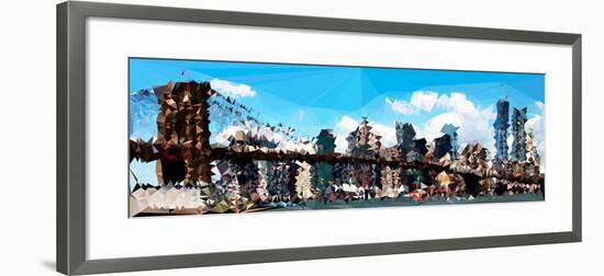 Low Poly New York Art - The Brooklyn Bridge-Philippe Hugonnard-Framed Art Print