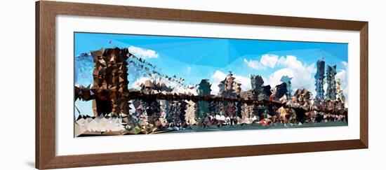 Low Poly New York Art - The Brooklyn Bridge-Philippe Hugonnard-Framed Art Print