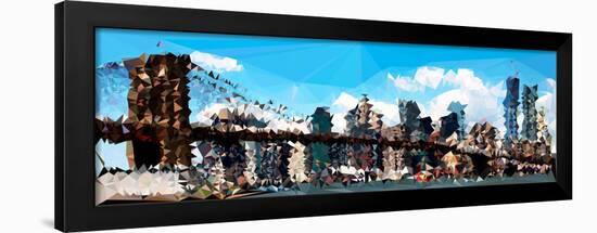 Low Poly New York Art - The Brooklyn Bridge-Philippe Hugonnard-Framed Art Print