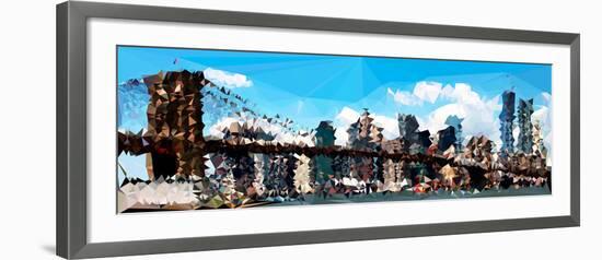 Low Poly New York Art - The Brooklyn Bridge-Philippe Hugonnard-Framed Art Print