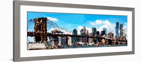 Low Poly New York Art - The Brooklyn Bridge-Philippe Hugonnard-Framed Art Print