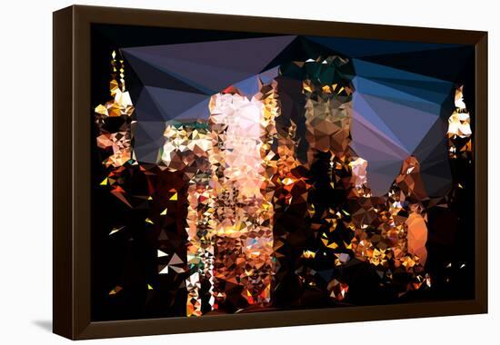 Low Poly New York Art - The Empire State Building and City-Philippe Hugonnard-Framed Stretched Canvas