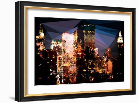 Low Poly New York Art - The Empire State Building and City-Philippe Hugonnard-Framed Art Print