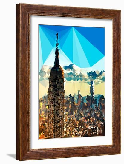 Low Poly New York Art - The Empire State Building Sunset II-Philippe Hugonnard-Framed Art Print