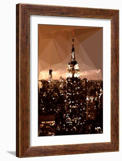 Low Poly New York Art - The Empire State Building-Philippe Hugonnard-Framed Art Print