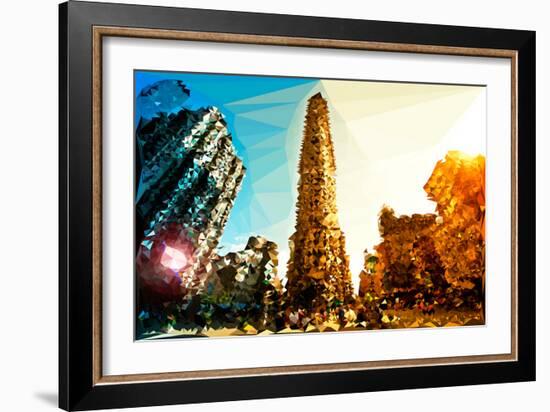 Low Poly New York Art - The Flatiron Building II-Philippe Hugonnard-Framed Art Print