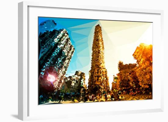 Low Poly New York Art - The Flatiron Building II-Philippe Hugonnard-Framed Art Print