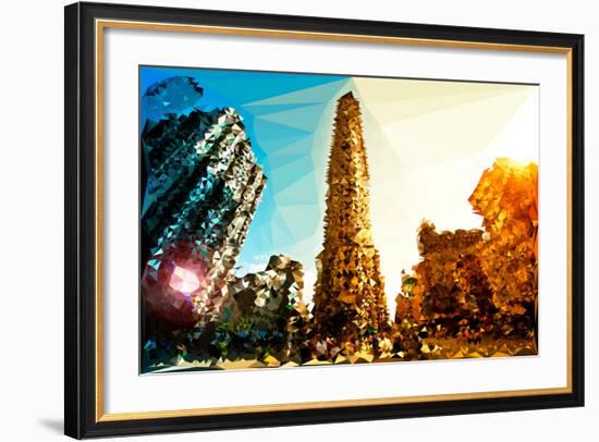 Low Poly New York Art - The Flatiron Building II-Philippe Hugonnard-Framed Art Print