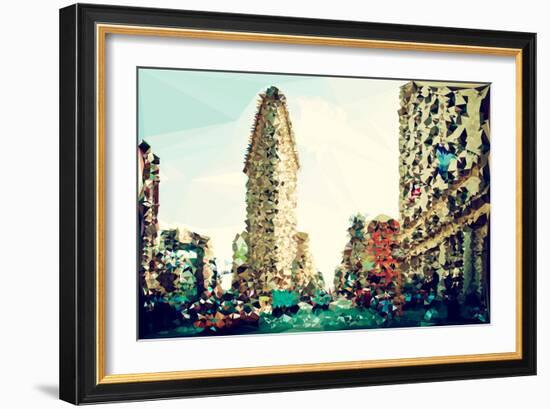 Low Poly New York Art - The Flatiron Building III-Philippe Hugonnard-Framed Art Print